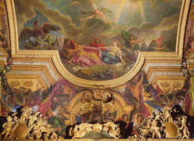 La stratégie des Espagnols ruinée par la prise de Gand, peinture de plafond de la Galerie des Glaces - Charles Le Brun